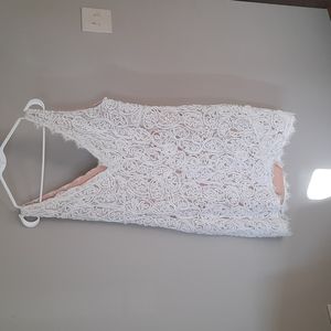 White and Rose Gold underneath lacy 1x dress